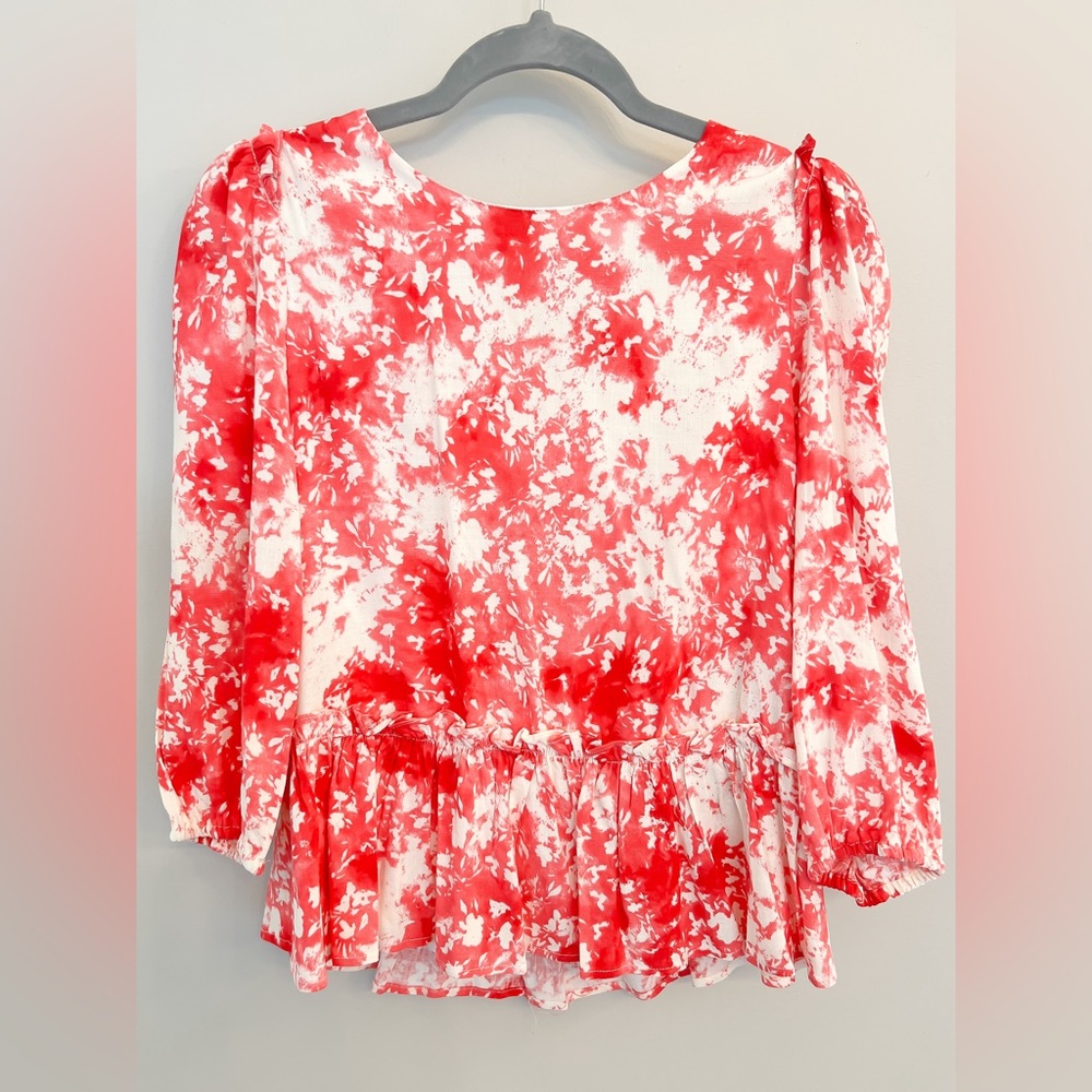 NWT Sugarlips Coral Ruffle Blouse